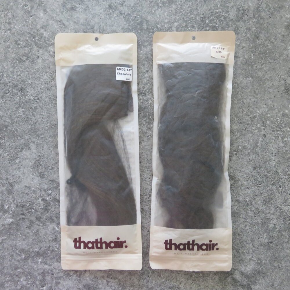 (#110) 2 pack Thathair 14" inches AM01 - 4/30 n AM02 - Chocolate hair extensions
